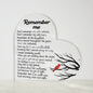 Memorial Gift | Remember Me | Acrylic Heart Plaque