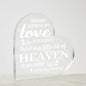 Memorial Gift | A Little Heaven In Our Home | White Text Acrylic Heart Plaque