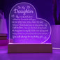 To My Daughter | How Special You Are | Engraved Heart Acrylic Plaque