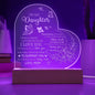 To My Daughter | I Will Always Be There | Engraved Heart Acrylic Plaque
