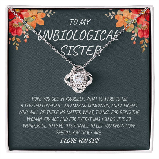 My Unbiological Sister | I Love You - Love Knot Necklace