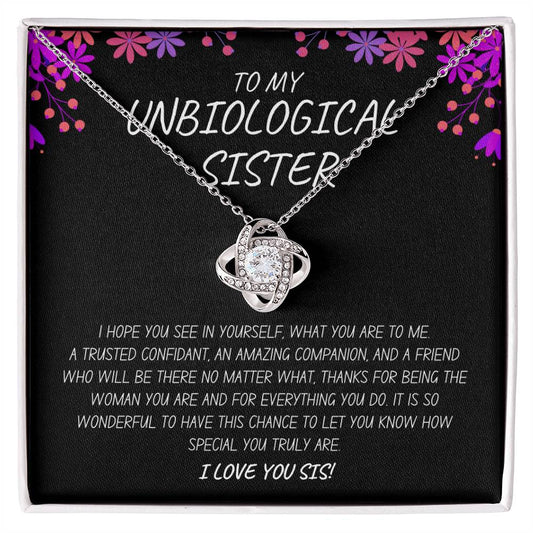 My Unbiological Sister | I Love You - Love  Knot Necklace