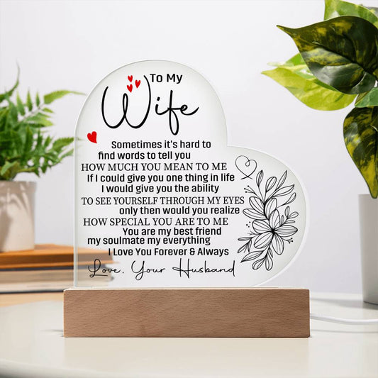 To My Wife | You Are My Best Friend | Acrylic Heart Plaque
