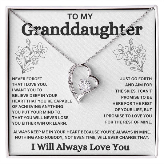 To My Granddaughter | I Will Always Love You - Forever Love Necklace