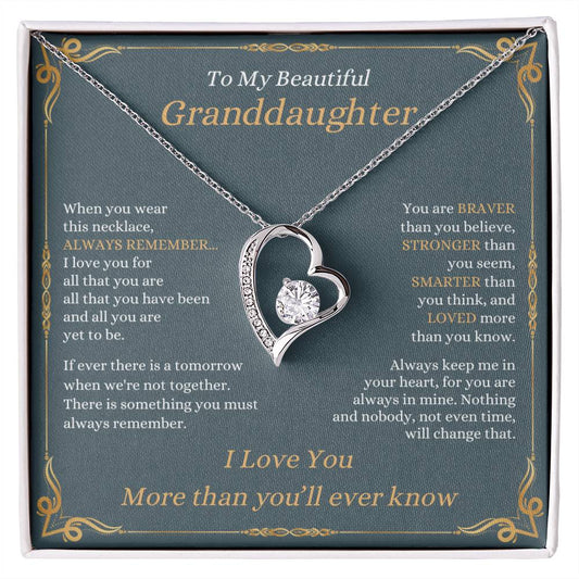 To My Beautiful Granddaughter | I Love You More Than You Know - Forever Love Necklace